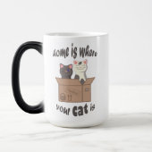 Grappig citaat Home is waar je kat is Magische Mok (Links)