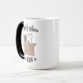 Grappig citaat Home is waar je kat is Magische Mok (Voorkant links)