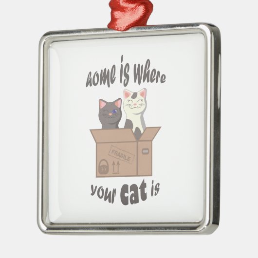 Grappig citaat Home is waar je kat is Metalen Ornament (Links)