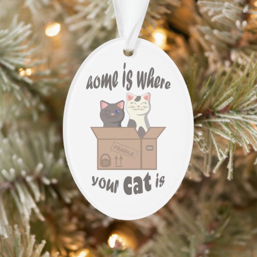 Grappig citaat Home is waar je kat is Ornament (Boom)
