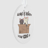 Grappig citaat Home is waar je kat is Ornament (voorkant)