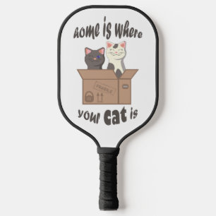 Grappig citaat Home is waar je kat is Pickleball Paddle