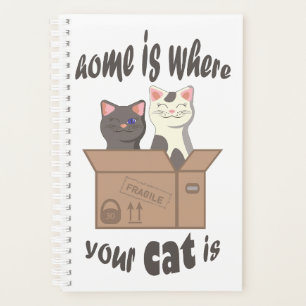 Grappig citaat Home is waar je kat is Planner