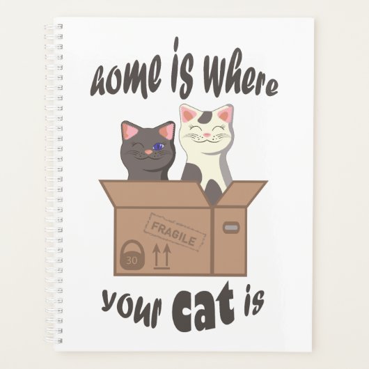 Grappig citaat Home is waar je kat is Planner (Voorkant)