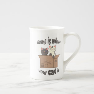 Grappig citaat Home is waar je kat is Porselein Kop