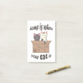 Grappig citaat Home is waar je kat is Post-it® Notes (Op bureau)