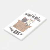 Grappig citaat Home is waar je kat is Post-it® Notes (Schuin)