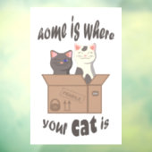 Grappig citaat Home is waar je kat is Raamsticker (Vel 3)