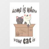 Grappig citaat Home is waar je kat is Raamsticker (Vel)