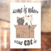 Grappig citaat Home is waar je kat is Raamsticker (Vel 2)