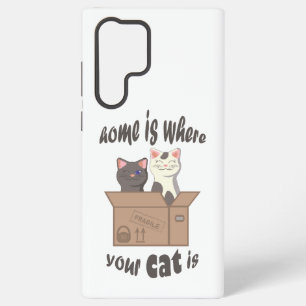 Grappig citaat Home is waar je kat is Samsung Galaxy Hoesje