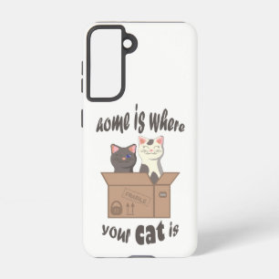 Grappig citaat Home is waar je kat is Samsung Galaxy Hoesje