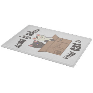 Grappig citaat Home is waar je kat is Snijplank