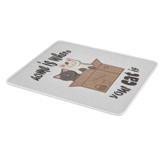 Grappig citaat Home is waar je kat is Snijplank (Hoek)