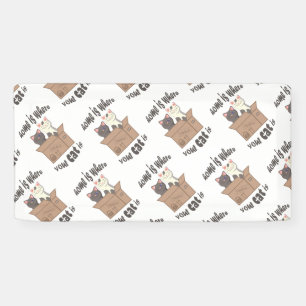 Grappig citaat Home is waar je kat is Spandoek
