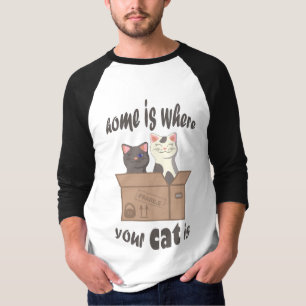 Grappig citaat Home is waar je kat is T-shirt