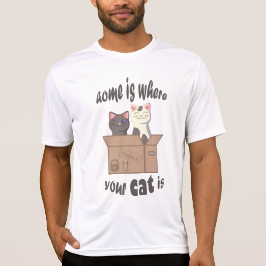 Grappig citaat Home is waar je kat is T-shirt (Voorkant)