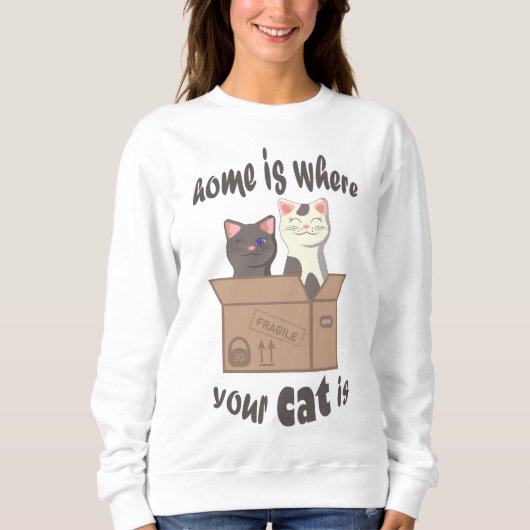 Grappig citaat Home is waar je kat is Trui (Voorkant)