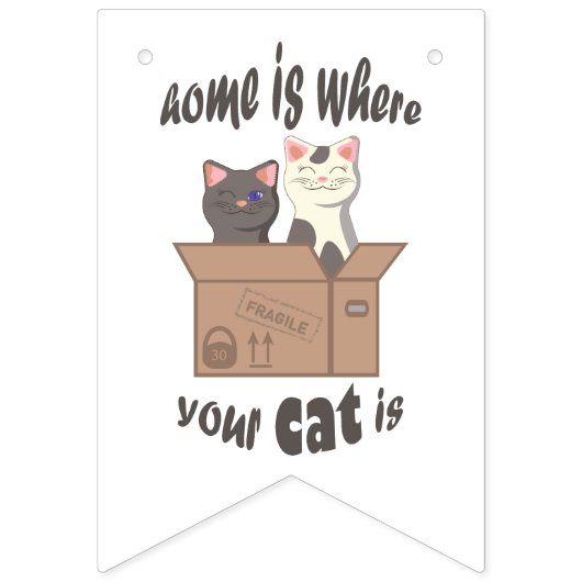 Grappig citaat Home is waar je kat is Vlaggetjes (Eerste vlag)