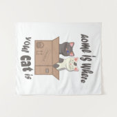 Grappig citaat Home is waar je kat is Wandkleed (Voorkant (horizontaal))