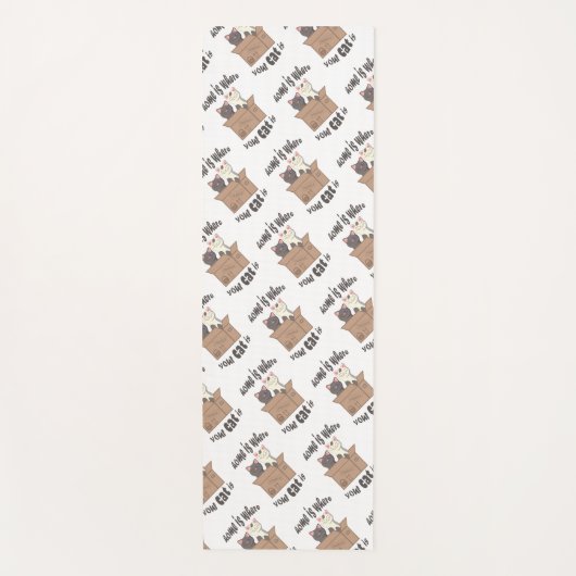 Grappig citaat Home is waar je kat is Yogamat (Voorkant)