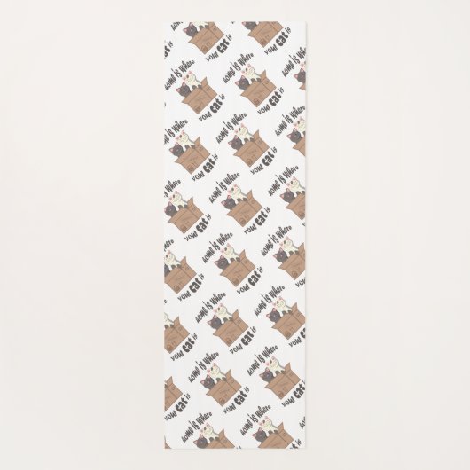 Grappig citaat Home is waar je kat is Yogamat (Achterkant)