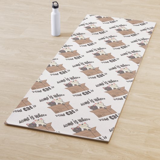 Grappig citaat Home is waar je kat is Yogamat (In situ)