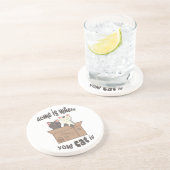 Grappig citaat Home is waar je kat is Zandsteen Onderzetter (Zijkant)