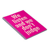 Grappig citaat hot pink notitieboek (Rechterzijde)