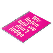 Grappig citaat hot pink notitieboek (Linkerzijde)