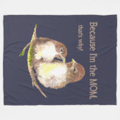 Grappig citaat: "Ik ben de MOM, daarom is de vogel Fleece Deken (Voorkant (Horizontaal))