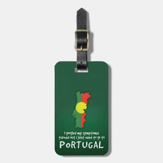 Grappig citaat Ik googelde mijn symptomen Portugal Bagagelabel (Voorkant verticaal)