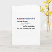 Grappig citaat - Ik haat huishoudelijk werk! Je ma Kaart (Gele Bloem)