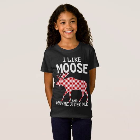 Grappig citaat Ik hou van Moose Xmas Party en miss T-shirt (Voorkant volledig)