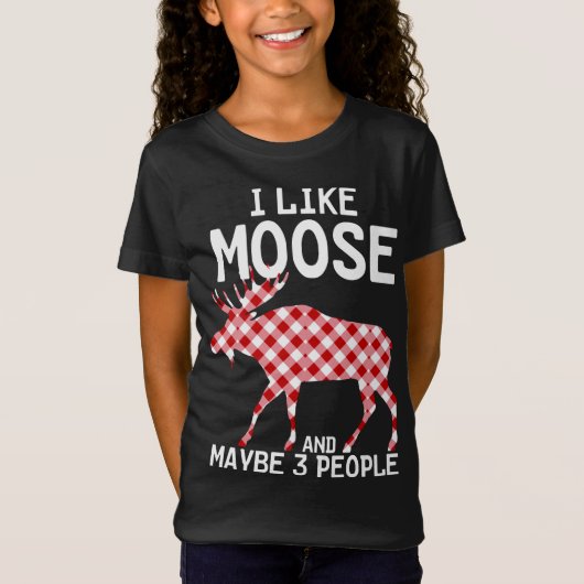 Grappig citaat Ik hou van Moose Xmas Party en miss T-shirt (Voorkant)