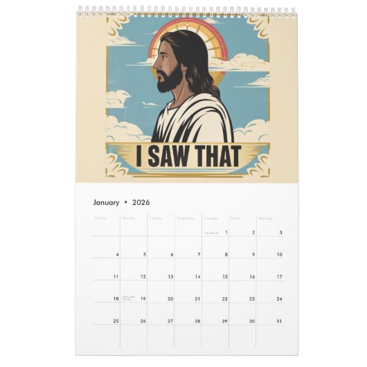 Grappig citaat: Jezus Meme, ik zag dat Jezus Kalender (Jan 2026)