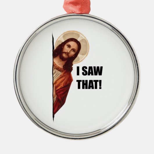 Grappig citaat: Jezus Meme, ik zag dat Jezus Metalen Ornament (Voorkant)