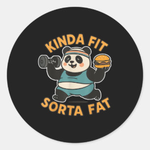 Grappig citaat Kinda Fit Sorta Vet Cool Gym Lieve  Ronde Sticker
