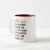 Grappig citaat kleindochter met aangepaste foto &  tweekleurige koffiemok (Voorkant links)