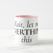 Grappig citaat koffie mok voor overdenker (Midden)