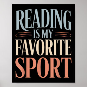 Grappig citaat lezen is mijn favoriete sportboek l poster