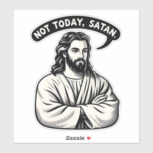 Grappig citaat LOL Jesus Meme niet vandaag Sticker (Vel)