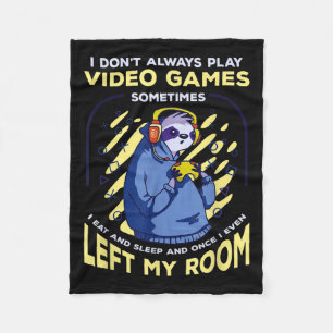 Grappig citaat Luiaard die videogames speelt Grapp Fleece Deken