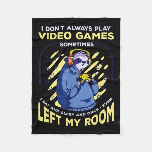 Grappig citaat Luiaard die videogames speelt Grapp Fleece Deken (Voorkant)
