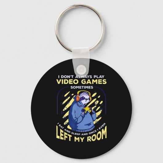 Grappig citaat Luiaard die videogames speelt Grapp Sleutelhanger (Voorkant)
