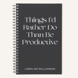 Grappig citaat Luie uitstelgedrag gepersonaliseerd Notitieboek