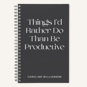 Grappig citaat Luie uitstelgedrag gepersonaliseerd Notitieboek