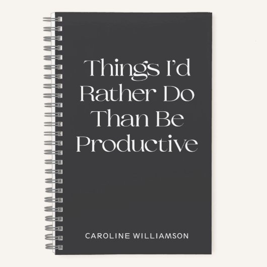 Grappig citaat Luie uitstelgedrag gepersonaliseerd Notitieboek (Voorkant)