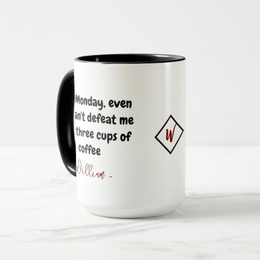 Grappig citaat, ochtend Mok | Aangepaste Naam Koff (Voorkant links)