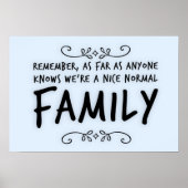 Grappig citaat over een normale familie poster (Voorkant)